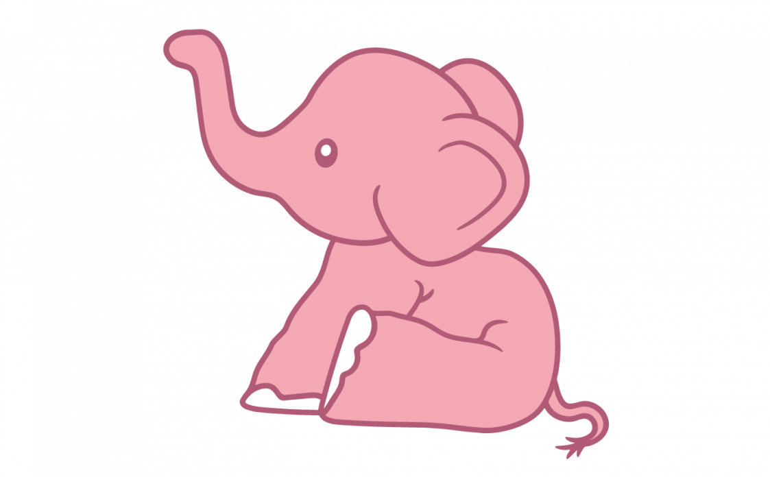 Rosa Elefant Illustration